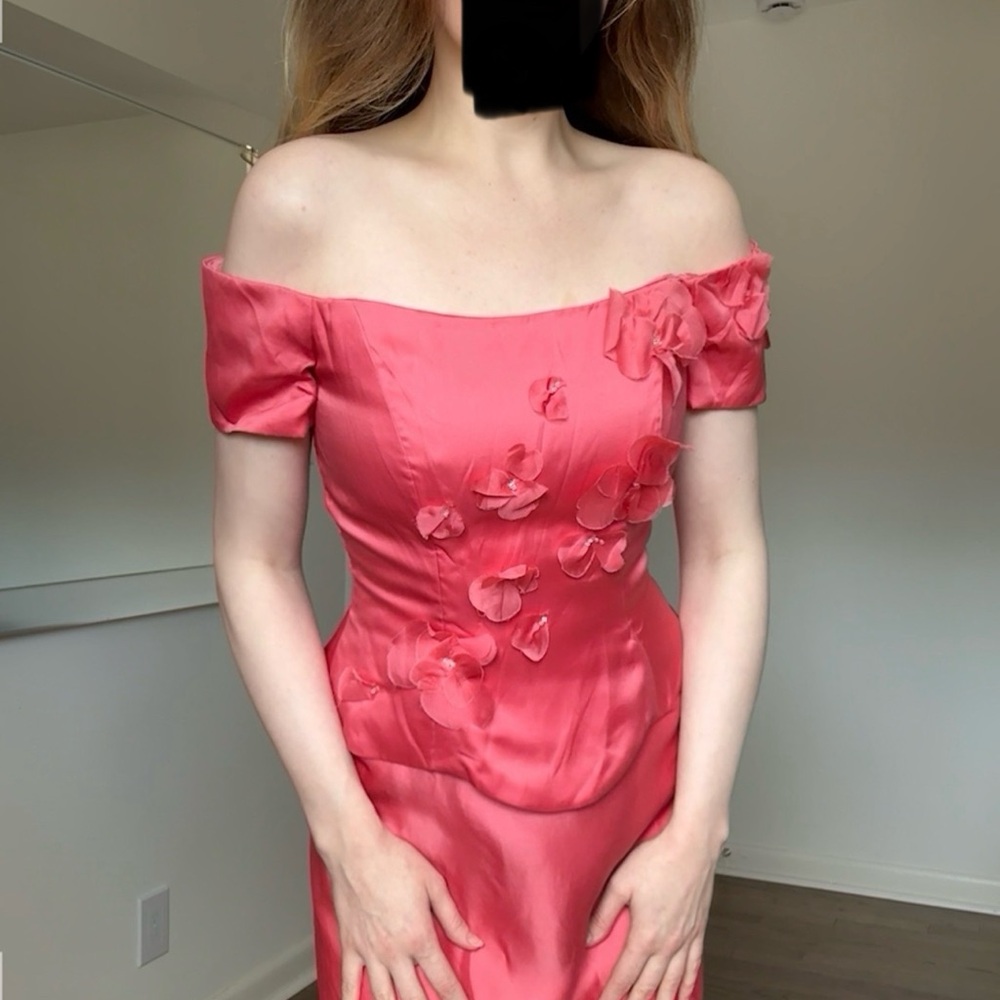 Vintage hot pink 100% silk set - Picture 2 of 6